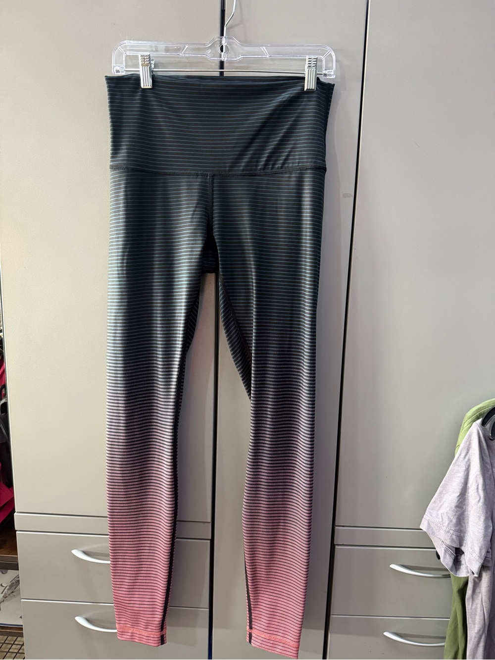 lululemon athletica Ombre Black to Pink Striped High-Rise Leggings